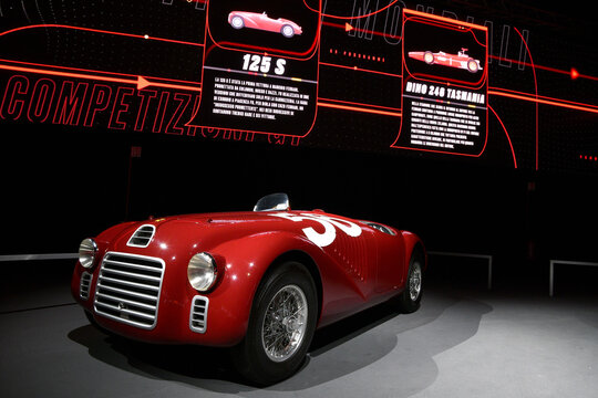 Scarperia, Mugello - 19 November 2021: Ferrari 125 S 1947 on display during Finali Mondiali Ferrari 2021 at Mugello Circuit in Italy.