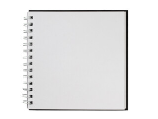 the spread of a hardcover book with blank sheets, isolated on a white background