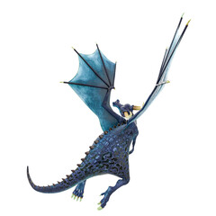 Naklejka premium dragon cartoon in a white background