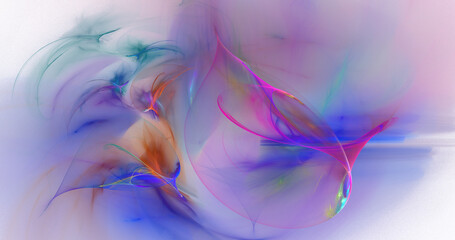 3d rendering abstract fractal light background. Fantasy light wallpaper. Digital fractal art. 