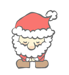お辞儀をするサンタのかわいいデフォルメイラスト