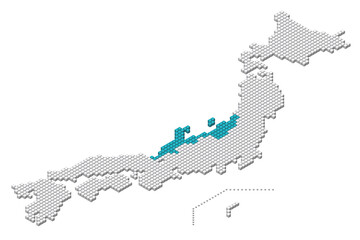 日本地図 中部地方 山梨県 Area Poster Area Area Posters Iokuukan