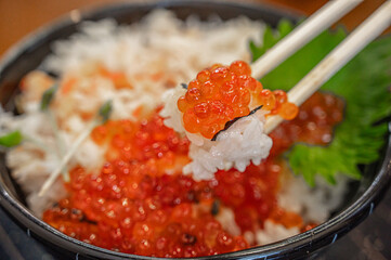 蟹といくらの海鮮丼