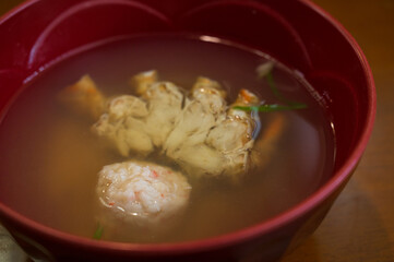 蟹の味噌汁