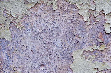 Background old paint on a wall. Texture long ago the painted wall. Concept old age, withering. Grungy vintage painted wall