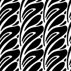 Black and white seamless pattern with swallow silhouette. Digital illustration. Art Deco. For backgrounds, textiles, wrapping paper, websites, invitations.