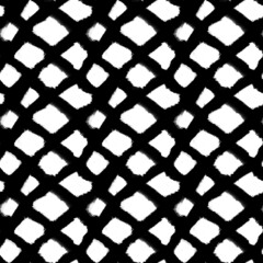 Seamless black and white grid pattern. Leather or woven basket texture. Digital illustration. For backgrounds, cards, wrapping paper, websites, 3D textures.