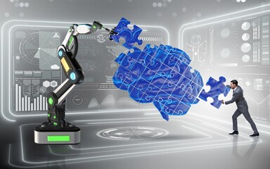 Artificial intelligence concept with businessman