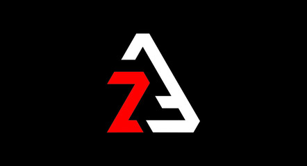 Za or AZ, Abstract initial monogram letter alphabet logo design vector templates in triangle shape 