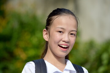 A Beautiful Girl Student Smiling