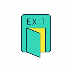 Filled outline Fire exit icon isolated on white background. Fire emergency icon. Vector