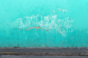 Bright Aqua Distressed Wall - 472999502