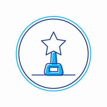 recommend clip art: Filled outline Movie trophy icon isolated on white background. Academy award icon. Films and cinema symbol. Vector