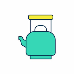 Filled outline Kettle with handle icon isolated on white background. Teapot icon. Vector
