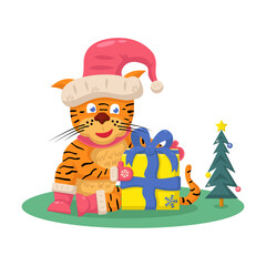 tiger with a gift, the main symbol of 2022