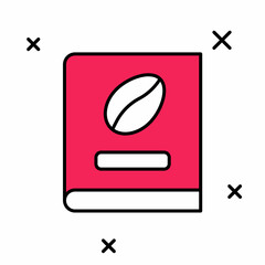 Filled outline Coffee book icon isolated on white background. Vector