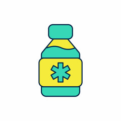 Obraz premium Filled outline Bottle of medicine syrup icon isolated on white background. Vector