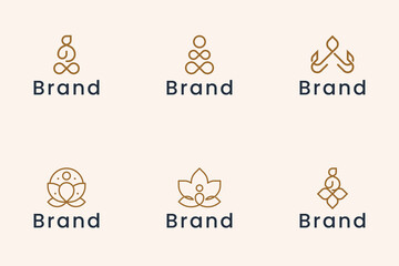 set of yoga and spa logo.
