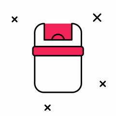 Filled outline Trash can icon isolated on white background. Garbage bin sign. Recycle basket icon. Office trash icon. Vector