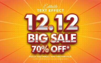 12.12 big sale banner text effect