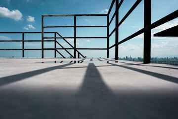 balcony sky view over the city