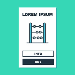 Filled outline Abacus icon isolated on turquoise background. Traditional counting frame. Education sign. Mathematics school. Vector