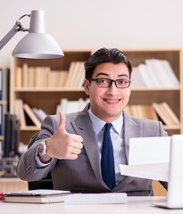 Businessman receiving letter in the office
