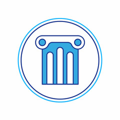Filled outline Ancient column icon isolated on white background. Vector