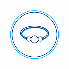 Filled outline Bracelet jewelry icon isolated on white background. Bangle sign. Vector