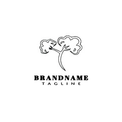 Fototapeta premium cotton flowers logo cartoon icon design template black isolated vector illustration