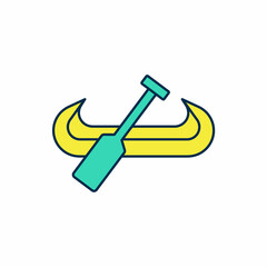 Filled outline Kayak and paddle icon isolated on white background. Kayak and canoe for fishing and tourism. Outdoor activities. Vector