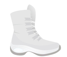 White winter waterproof boot. vector 