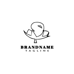 Obraz premium cotton flowers logo cartoon icon design template black isolated vector illustration