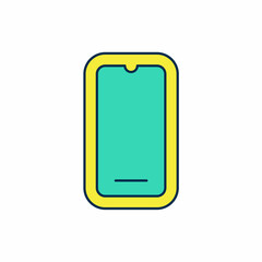 Filled outline Smartphone, mobile phone icon isolated on white background. Vector