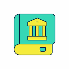 Filled outline Law book icon isolated on white background. Legal judge book. Judgment concept. Vector