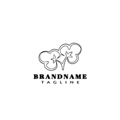 cotton flowers logo cartoon icon design template black isolated vector illustration