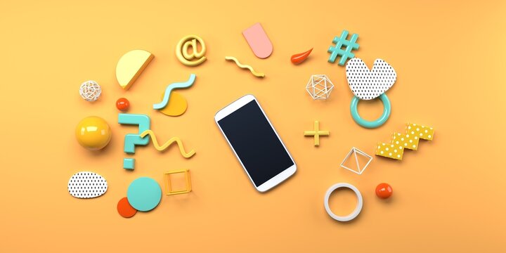 Geometric shapes with a smart phone from above