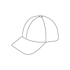 Continuous single-line hat, hand-drawn silhouette. Calligraphy.