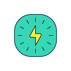 Filled outline Lightning bolt icon isolated on white background. Flash sign. Charge flash icon. Thunder bolt. Lighting strike. Vector