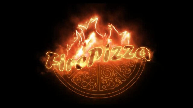 flammable text intro splash pizza