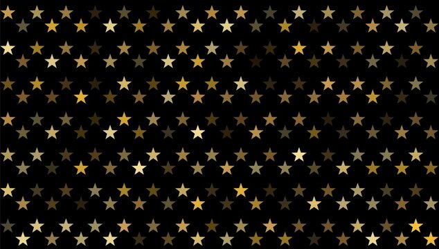 Gold stars seamless pattern, starry background, golden confetti holiday backdrop