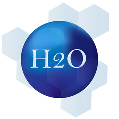 Water molecule H2O isolated white background vector illustration
