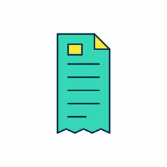 Filled outline Paper check and financial check icon isolated on white background. Paper print check, shop receipt or bill. Vector