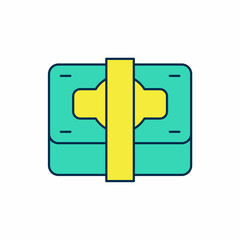 Filled outline Stacks paper money cash icon isolated on white background. Money banknotes stacks. Bill currency. Vector