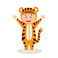 A boy in a tiger costume, symbol 2022