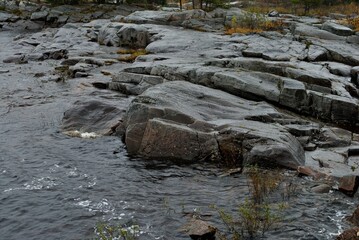 Fishing on wild forest lakes and rivers, nature.