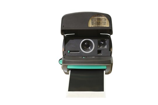 Vintage Instant Photo Camera Isolated On White