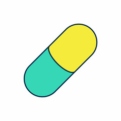 Filled outline Sleeping pill icon isolated on white background. Vector