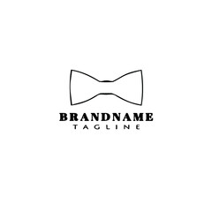 bow tie cartoon logo icon design template black isolated vector cute