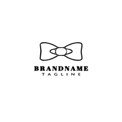 bow tie cartoon logo icon design flat black isolated vector illustration